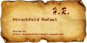 Hirschfeld Rafael névjegykártya